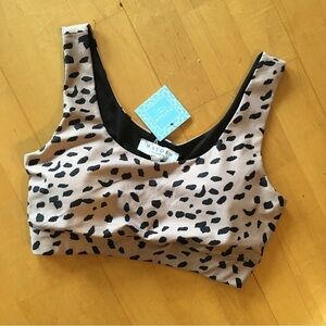 Hayden Sports Bra, Tan, Black, Size S